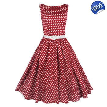Polka dot red 50's dress
