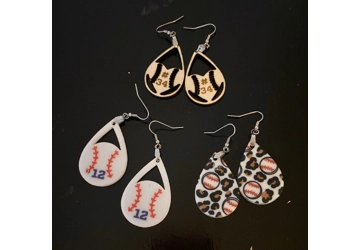 Baseball earrings
