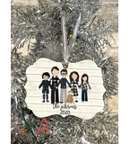 Plaid family ornaments