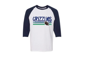 Grizzly football raglan