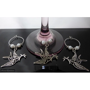 10 Dove Wine Glass Charms