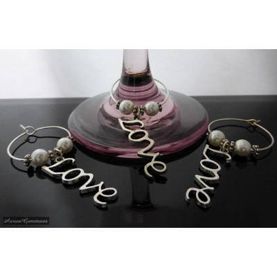 10 Love Wine Glass Charms title=
