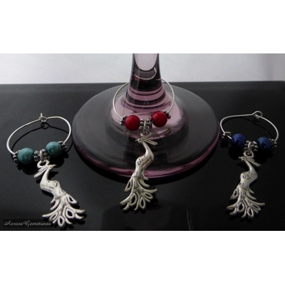 10 Phoenix Wine Glass Charms title=