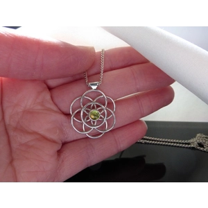 Flower of Life Necklace  Peridot