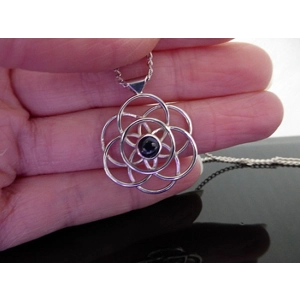 Flower of Life Necklace  Iolite