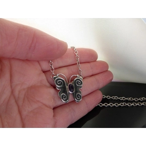 Big Butterfly Necklace  Amethyst