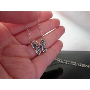 Small Butterfly Necklace  Indian Ruby