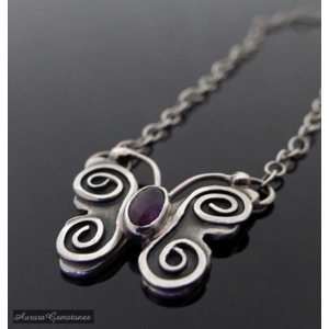 Small Butterfly Necklace  Amethyst
