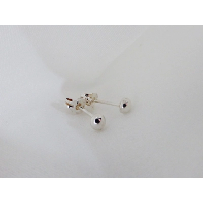 Silver Ball Stud Earrings title=