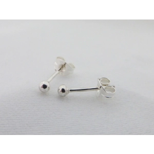 Silver Ball Stud Earrings
