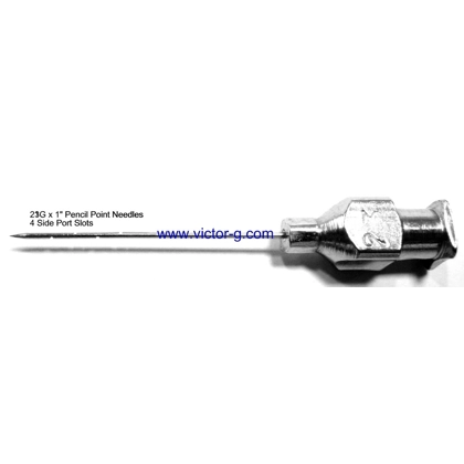 23G x 1" Pencil Point Needles 4 Side Port Slots