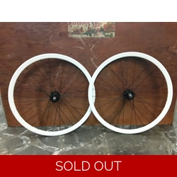 Eight Inch 700c Fixie Front Rear Wheelset White