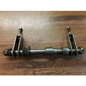1977-79 Suzuki GS550E Rear Axle with Chain Tensioners and Spacers 64740-47001 64711-47000