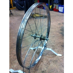 24x1 3/8 ISO 540 Chrome Steel Rear Shimano Cassette Wheel - NOS