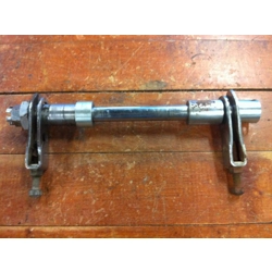 1971 Suzuki T250R Hustler Rear Axle with Chain Adjusters 64711-11000 61410-15002 61420-15002