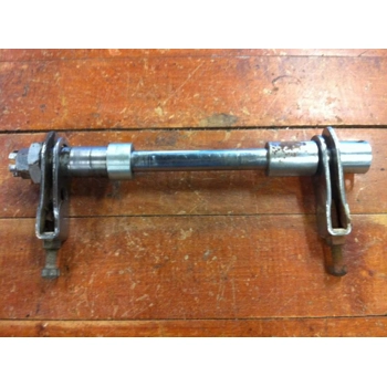 1971 Suzuki T250R Hustler Rear Axle with Chain Adjusters 64711-11000 61410-15002 61420-15002