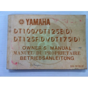 1976 Yamaha DT100/DT125/DT175 Owner's Manual 558-28199-81