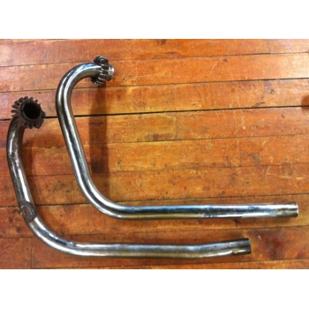 1963-70 Triumph T120 Bonneville TR6 Trophy 6T Thunderbird Exhaust Head Pipes & Flanges E5957 E5958