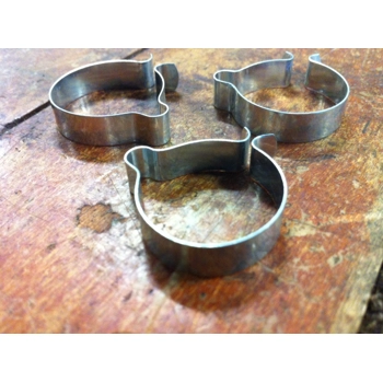 Vintage Chrome Cable Guide Clips - Set of 3 - NOS