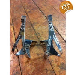 Christophe Standard Chrome Toe Clips Pair - NOS