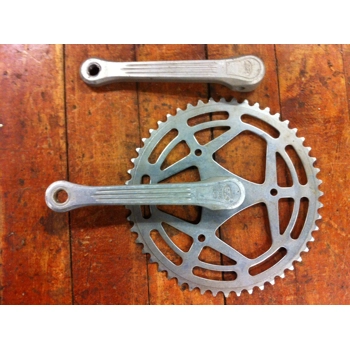 SR Grand Silver Single Cottered Crankset 165mm 52 Tooth - NOS