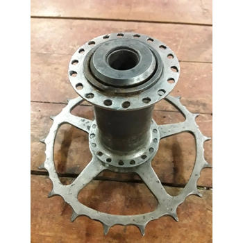 Unbranded Antique Fixed Gear Through Axle Hub with Skip Tooth Sprocket