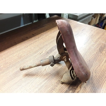 Antique Leather Bicycle Saddle with Post