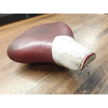 Messinger Red White Vinyl Saddle 1940s