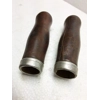 Harley Davidson Bull Dog Wood Leather Grips 1910-1920 - Pair