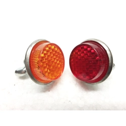 Vintage 25mm Jewel Reflector Red Yellow - NOS