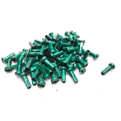 Alloy Spoke Nipples 12mm x 2.0mm 73pc Green - NOS