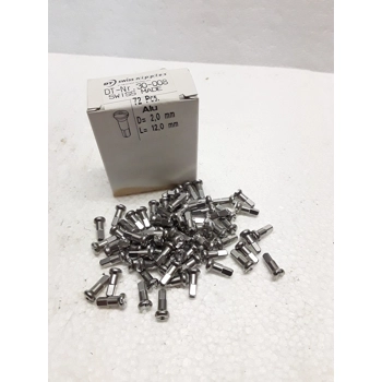 DT Swiss Aluminum Spoke Nipples 12mm x 2.0mm 72pc Silver