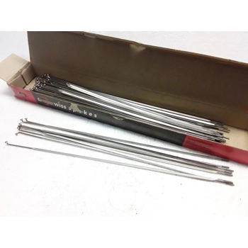 DT Swiss New Aero Stainless Bladed Spokes 300mm Silver 25pc - NOS