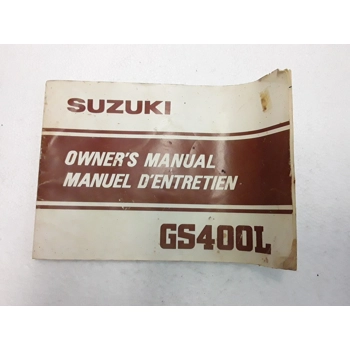 1982 Suzuki GS400L Owner's Manual 99011-44232-28B