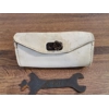 Vintage Leather Saddle Tool Bag with Tools White