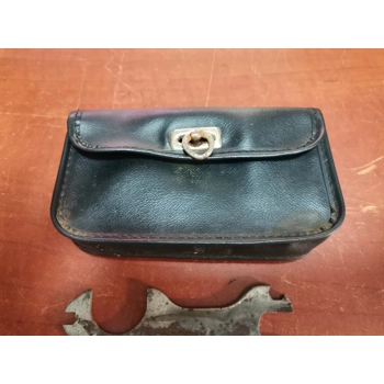 Vintage Vinyl Saddle Tool Bag with Tools