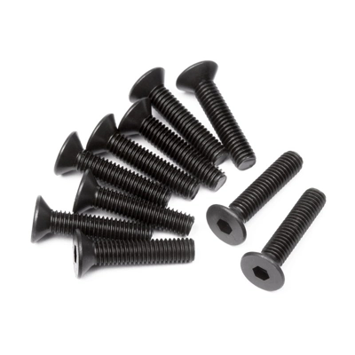 Flat Head Screw M3x14mm (Hex Socket/10Pcs)