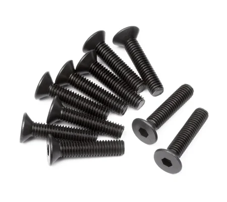 Flat Head Screw M3x14mm (Hex Socket/10Pcs)