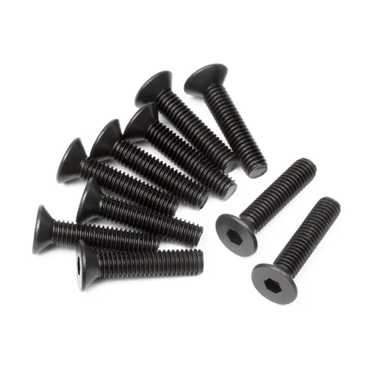 Flat Head Screw M3x14mm (Hex Socket/10Pcs)