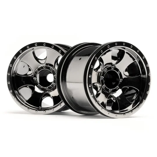 Savage XS Warlock Wheels Black Chrome 2.2in (Pair)