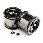 Savage XS Warlock Wheels Black Chrome 2.2in (Pair) Savage XS Warlock Wheels Black Chrome 2.2in (Pair)