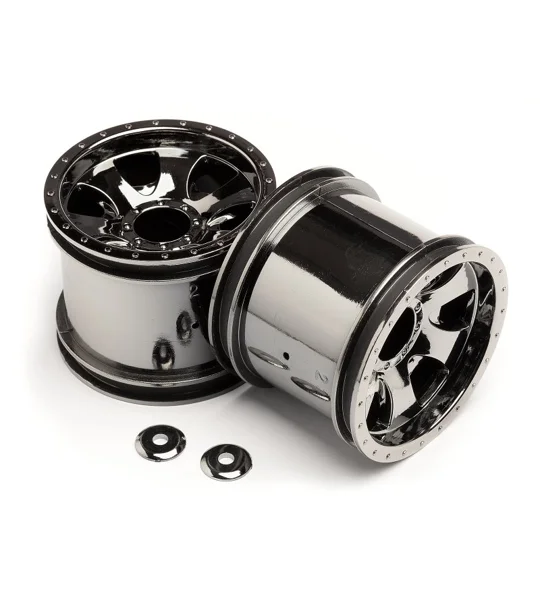 Savage XS Warlock Wheels Black Chrome 2.2in (Pair)