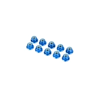 M4 lock nut blue, aluminium (10 pcs)