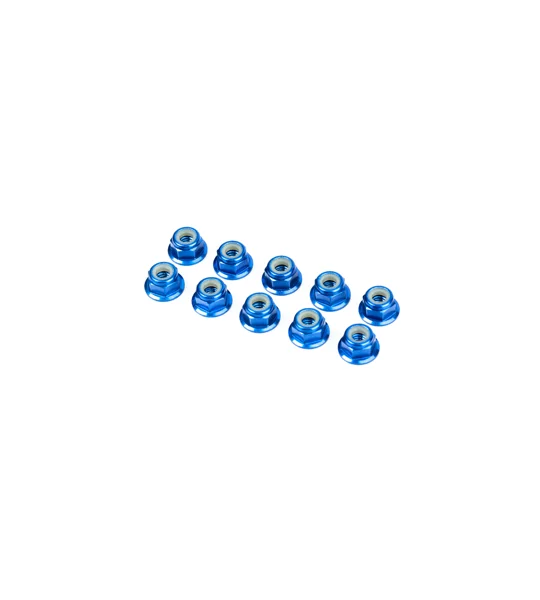 M4 lock nut blue, aluminium (10 pcs)