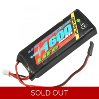VOLTZ 1600mah 2S 6.6V RX LiFe STRAIGHT BATTERY PACK