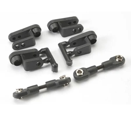 Servo horns, steering, long (2), short (2)/ linkage, steering