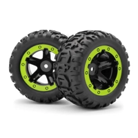 Slyder MT Wheels/Tires Assembled (Black/Green)