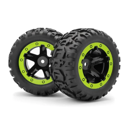 Slyder MT Wheels/Tires Assembled (Black/Green)