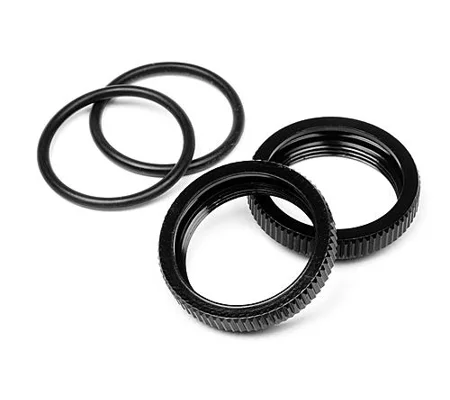 Big Bore Shock Spring Adjust Nut D8 (Black/2Pcs)