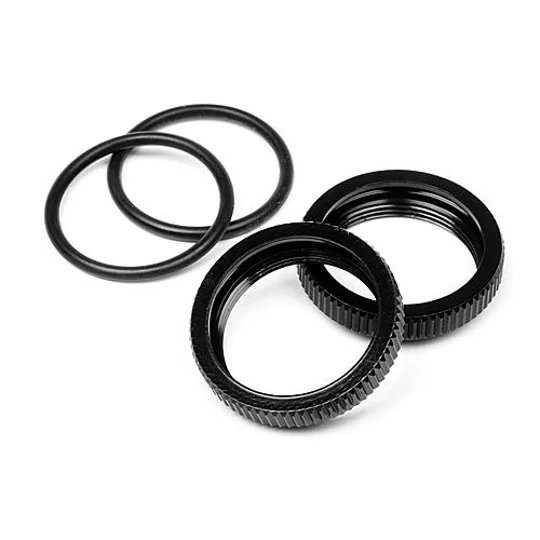 Big Bore Shock Spring Adjust Nut D8 (Black/2Pcs)